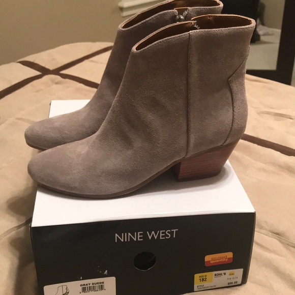 Nine West Tristan Women's Suede Western Ankle Boot - Picture 2 of 5
